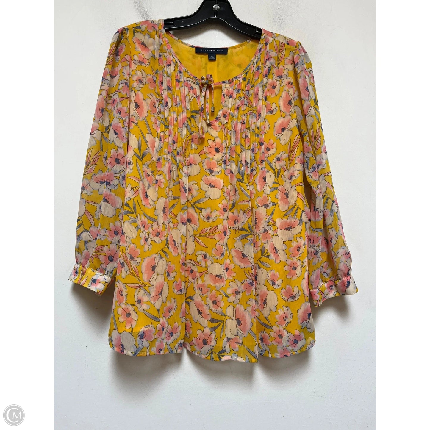 Top Long Sleeve By Tommy Hilfiger In Floral Print, Size: M