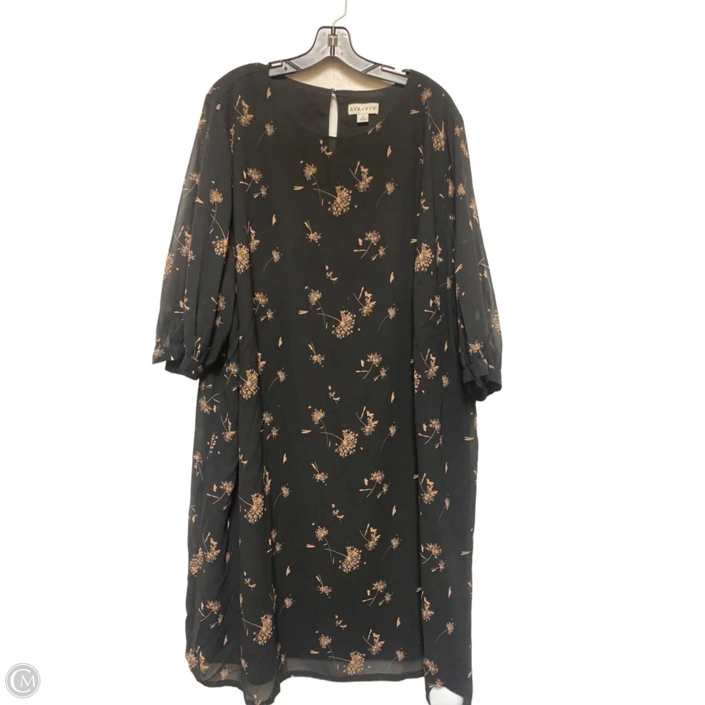 Dress Casual Midi By Ava & Viv In Black, Size: 2x