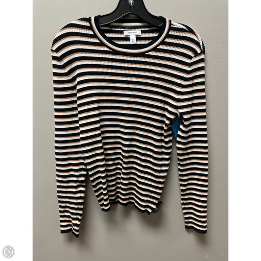 Top Long Sleeve By Nine West In Striped Pattern, Size: L