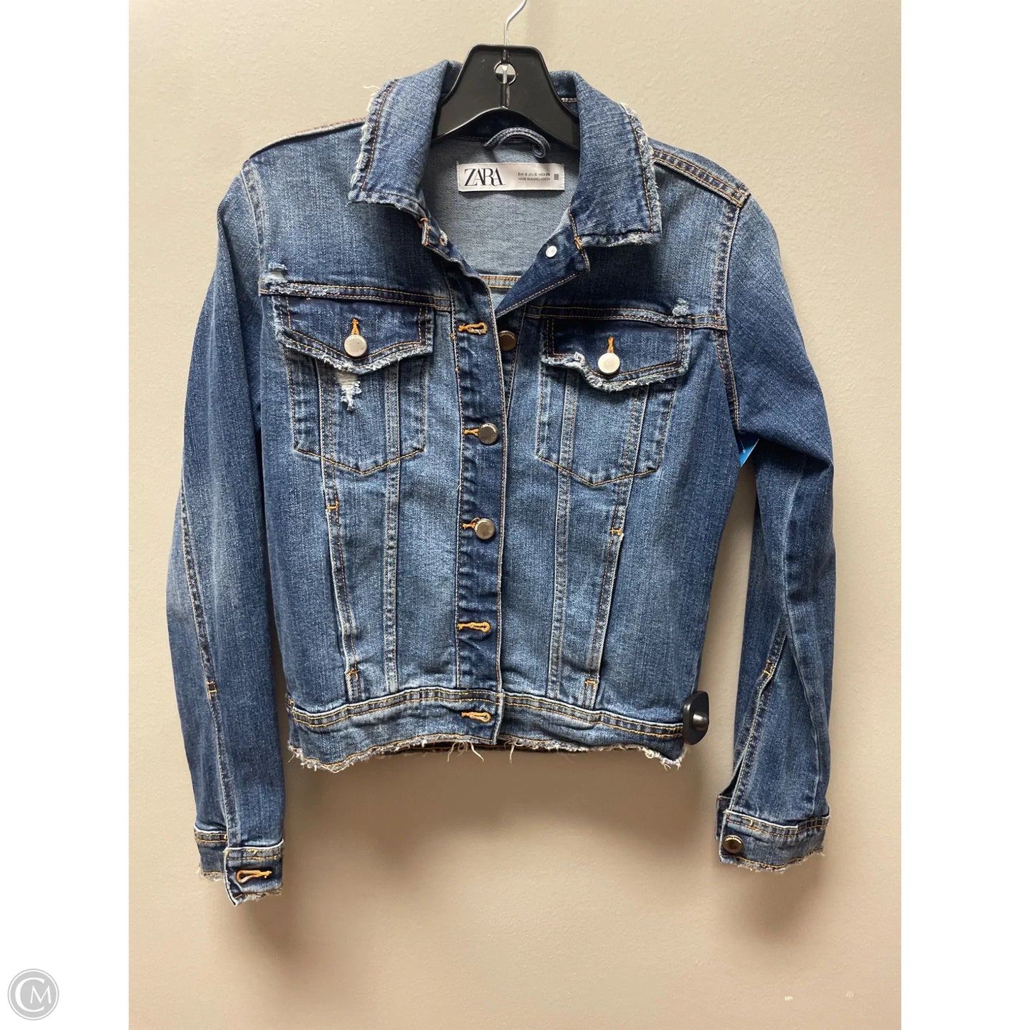Jacket Denim By Zara In Blue Denim, Size: S