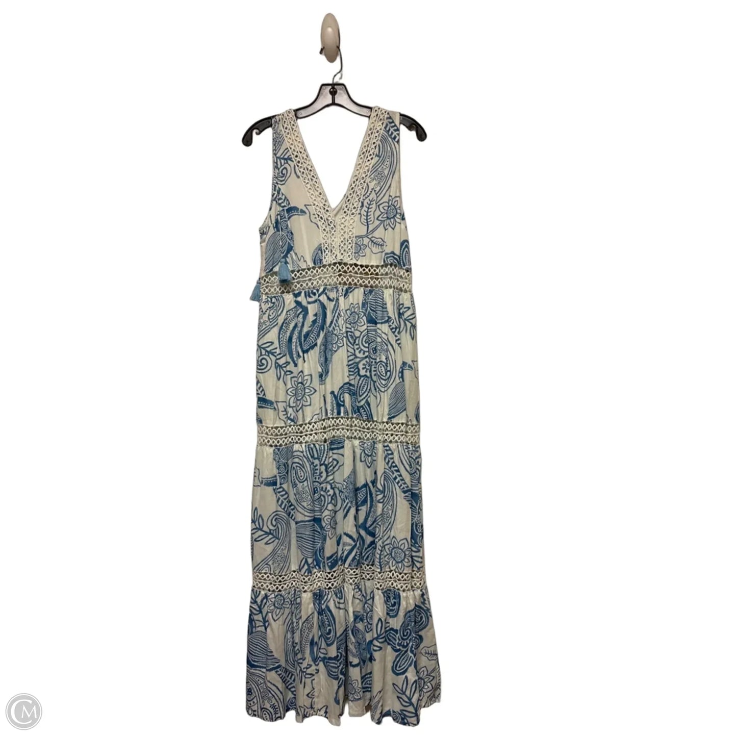 Dress Casual Maxi By Clothes Mentor In Blue & White, Size: Xl