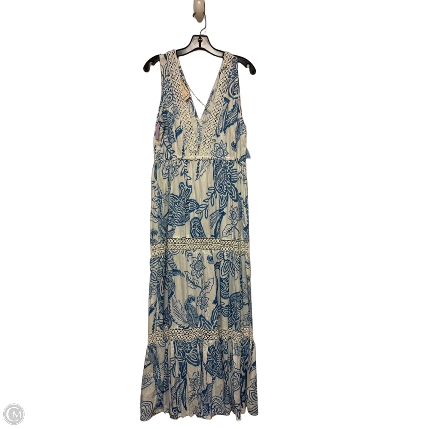 Dress Casual Maxi By Clothes Mentor In Blue & White, Size: Xl