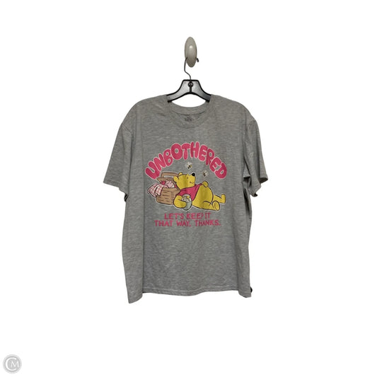 Top Short Sleeve Basic By Disney In Grey, Size: 2x