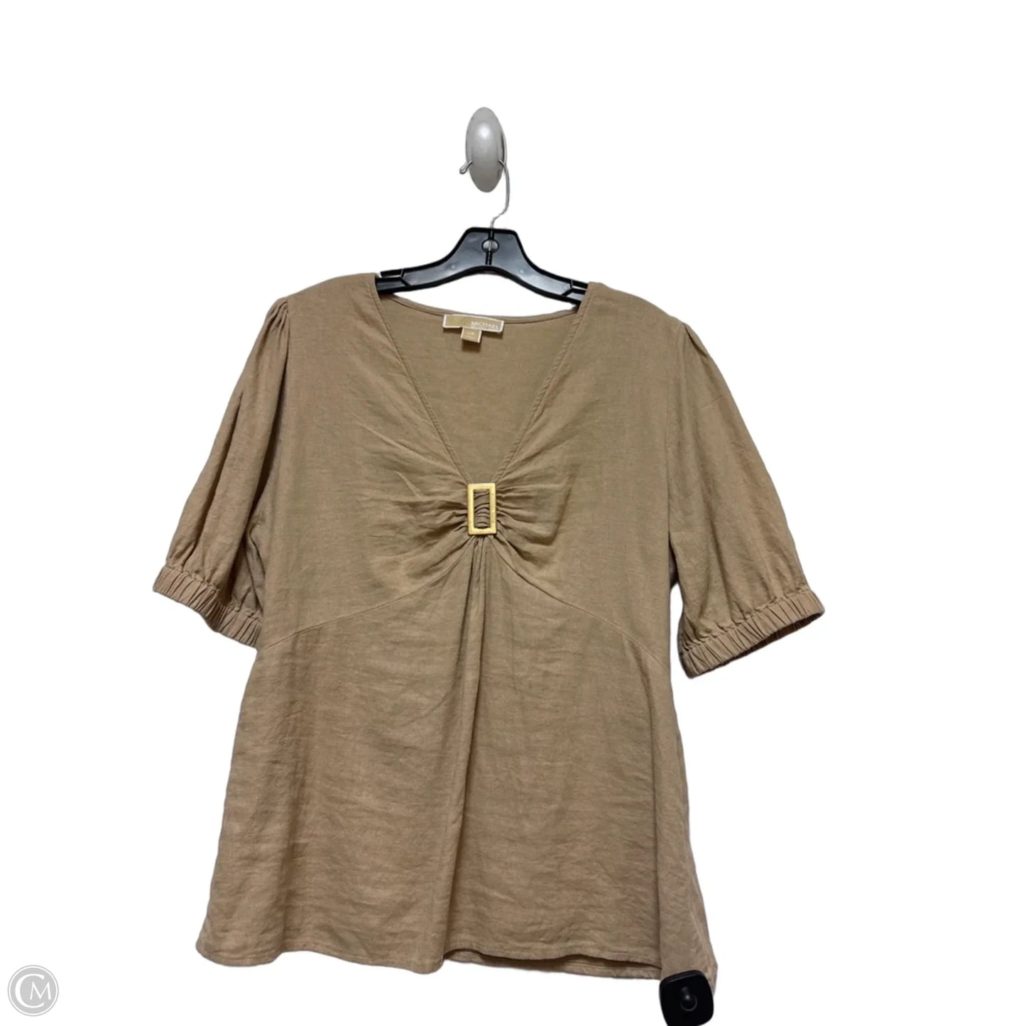 Top Short Sleeve By Michael By Michael Kors In Tan, Size: L