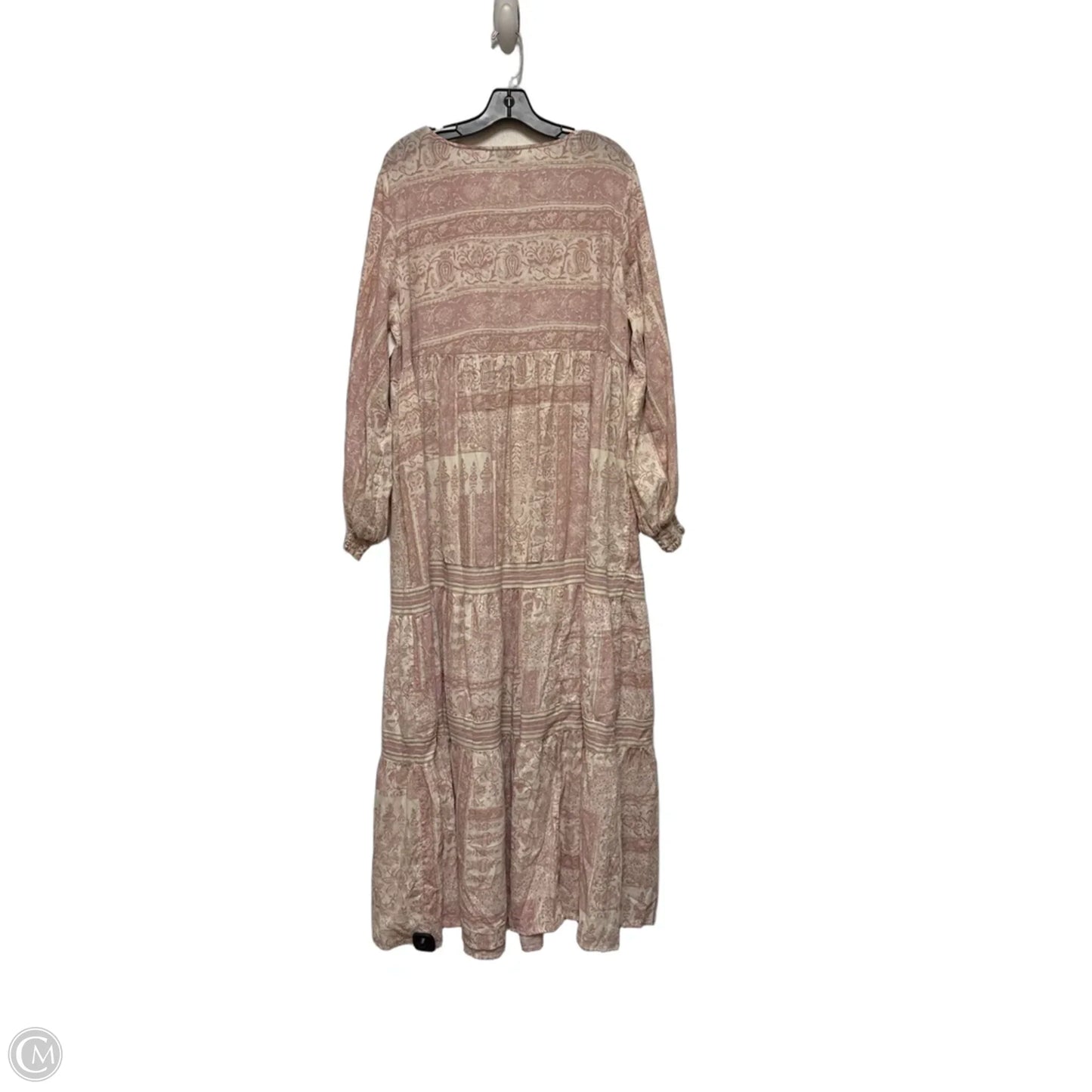 Dress Casual Maxi By Wonderly In Cream & Pink, Size: 2x