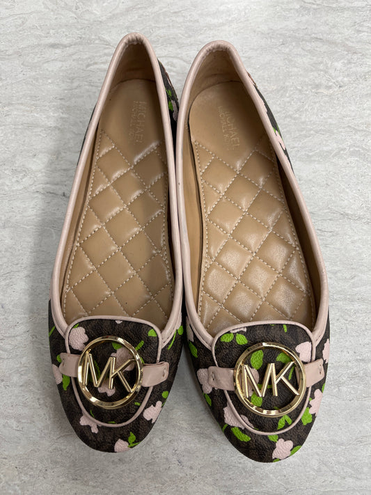 Floral Print Shoes Flats Michael By Michael Kors, Size 6.5