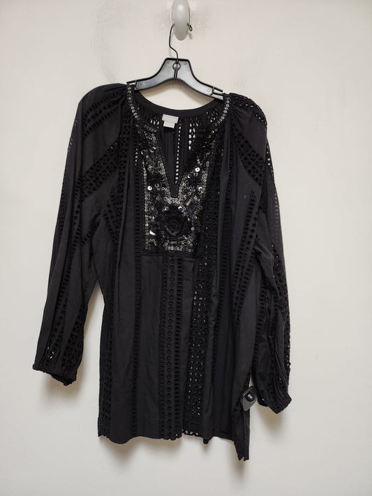 Black Top Long Sleeve Chicos, Size 2x