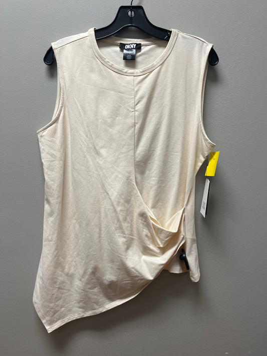 Top Sleeveless By Dkny In Tan, Size: L