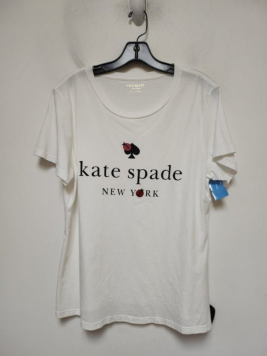 Top Short Sleeve Designer By Kate Spade In White, Size: Xl