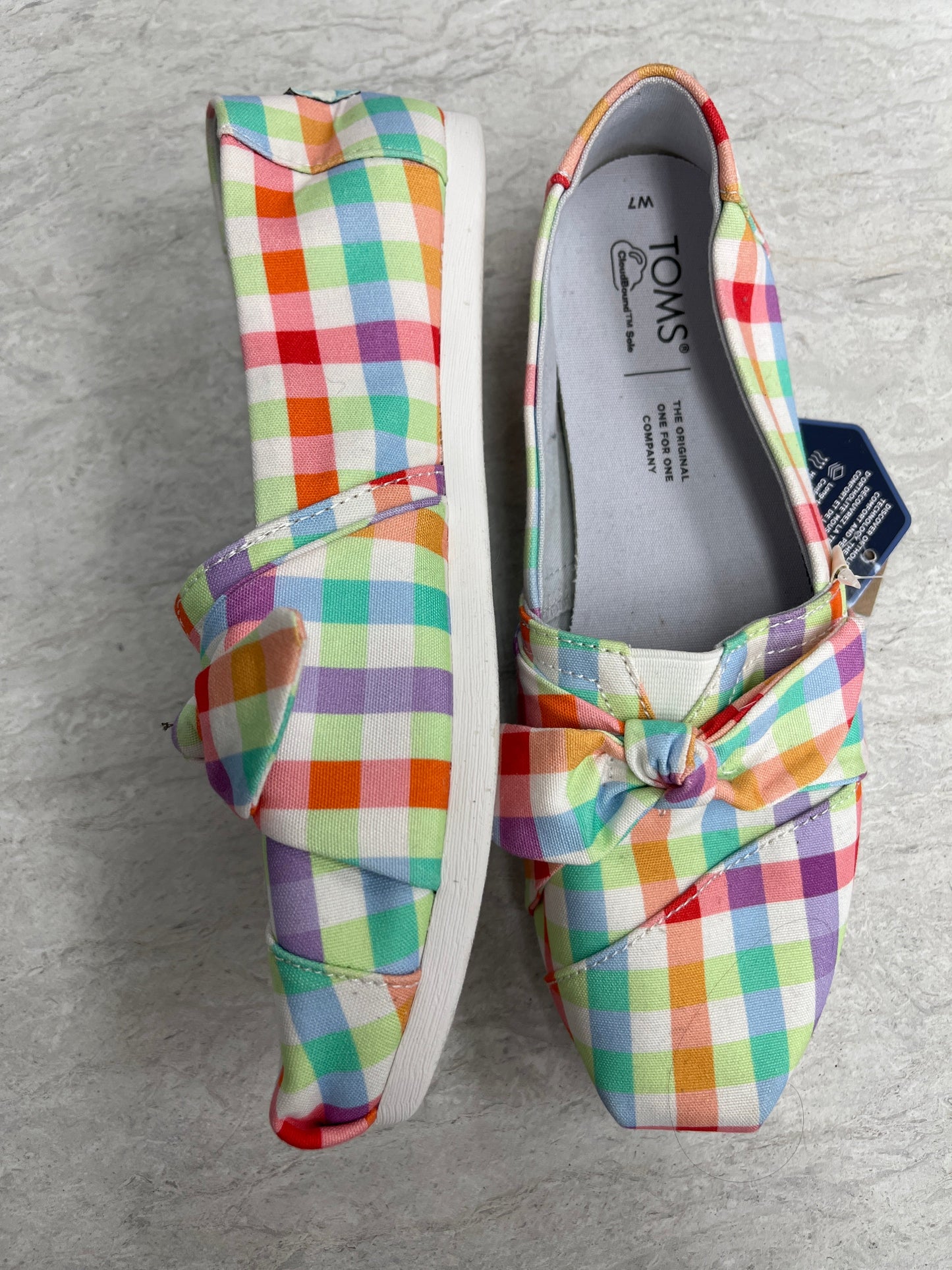 Shoes Flats By Toms In Plaid Pattern, Size: 7