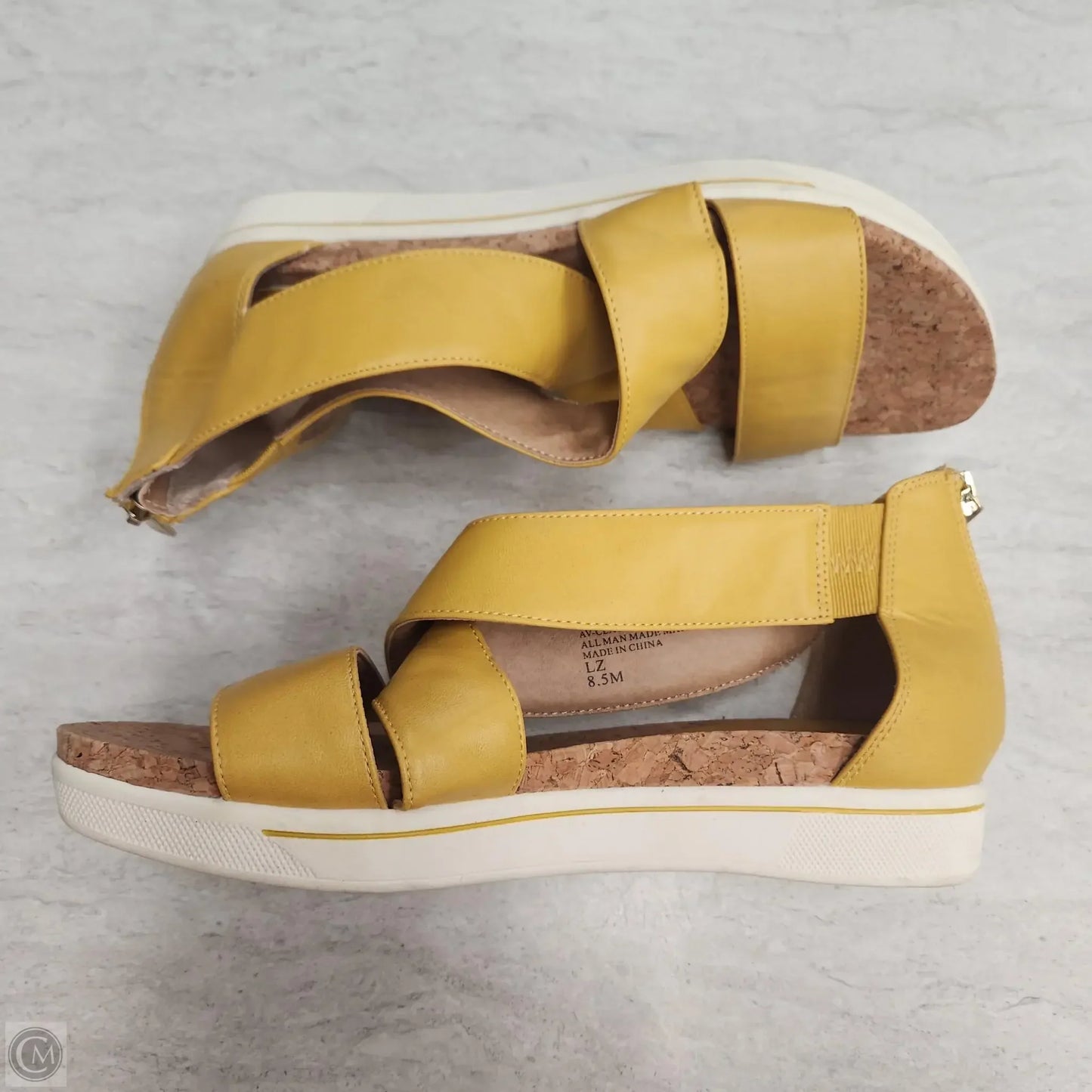 Sandals Heels Platform By Adrienne Vittadini In Yellow, Size: 8.5