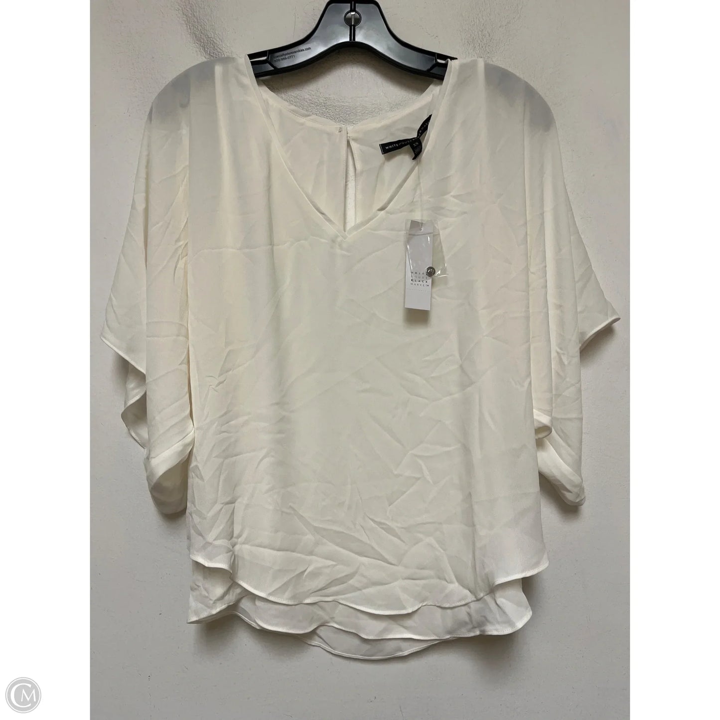 Top Short Sleeve By White House Black Market In White, Size: Xs