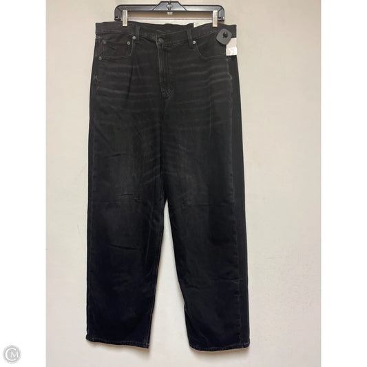 Jeans Straight By American Eagle In Black Denim, Size: 14