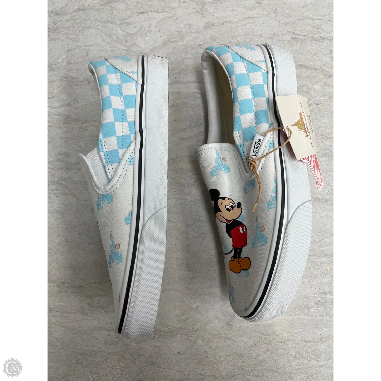 Shoes Sneakers By Vans In Blue & White, Size: 7.5
