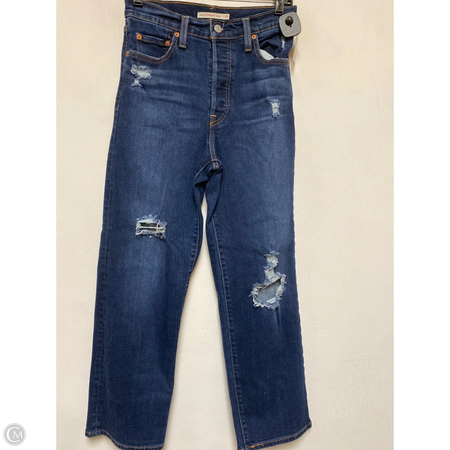 Jeans Straight By Levis In Blue Denim, Size: 4