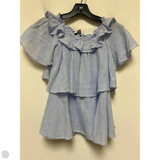 Top Short Sleeve By Zara In Blue, Size: S