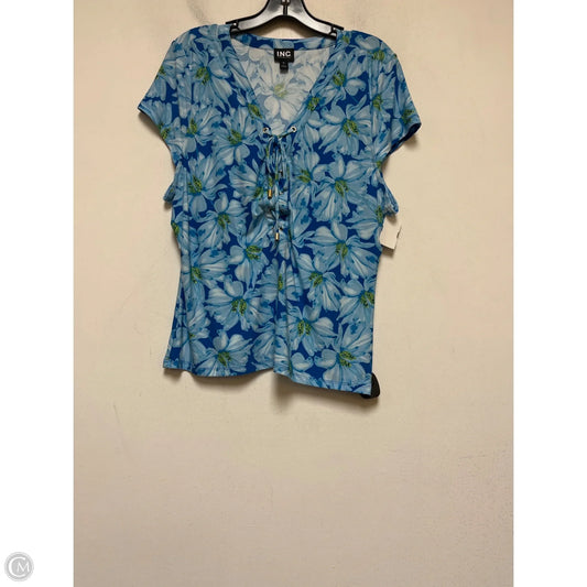 Top Short Sleeve By Inc In Blue, Size: Xl