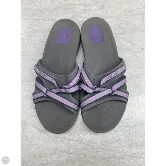 Sandals Flats By Teva In Grey & Purple, Size: 10