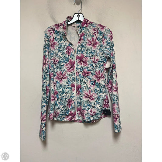 Athletic Top Long Sleeve Collar By Tommy Bahama In Floral Print, Size: S