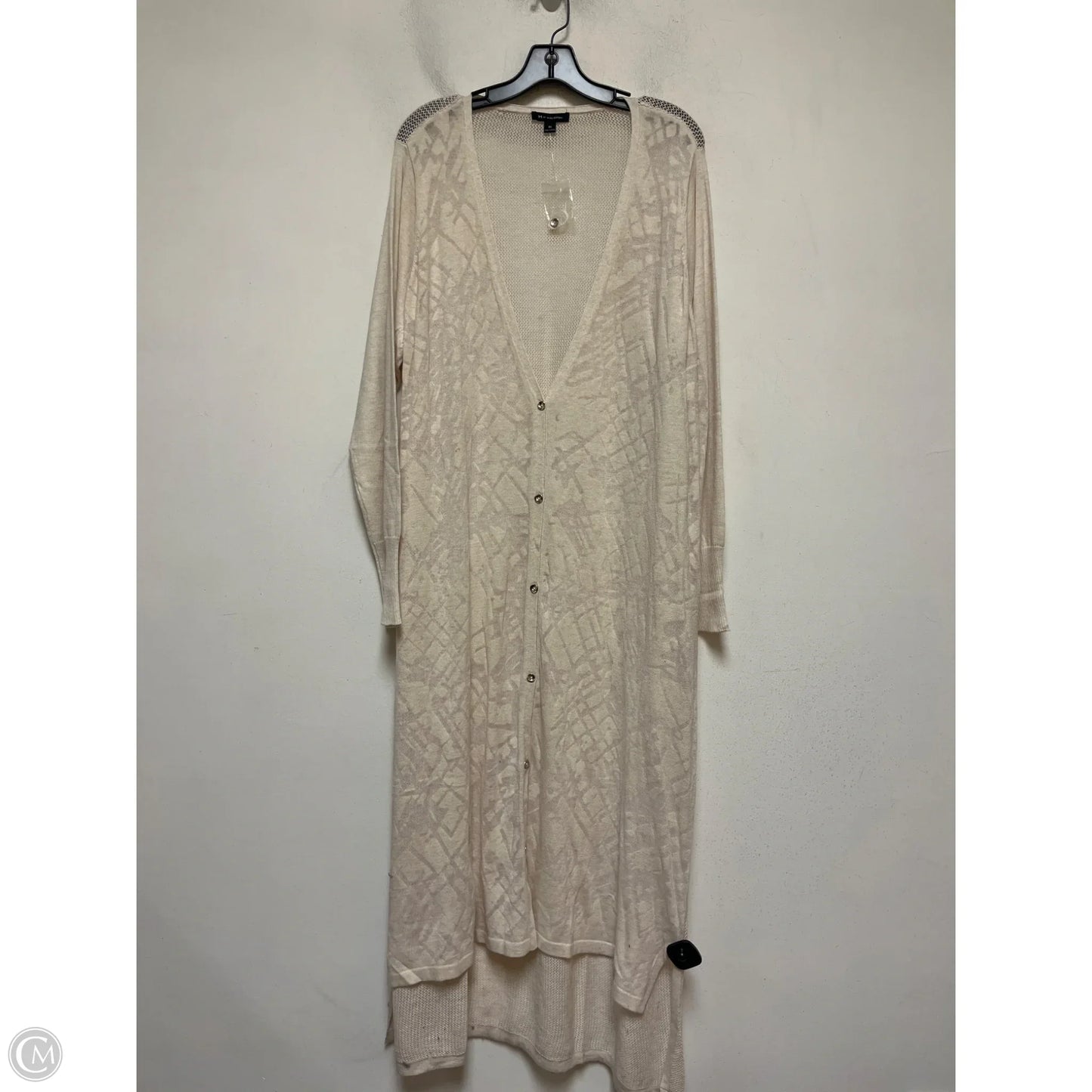 Sweater Cardigan By H For Halston In Tan, Size: 3x