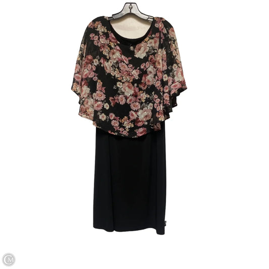 Dress Casual Midi By Connected Apparel In Floral Print, Size: 2x