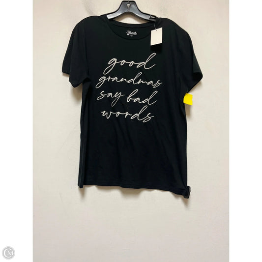 Top Short Sleeve Basic By Clothes Mentor In Black, Size: L