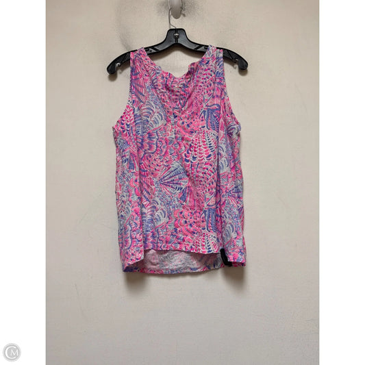 Top Sleeveless Designer By Lilly Pulitzer In Blue & Pink, Size: Xl