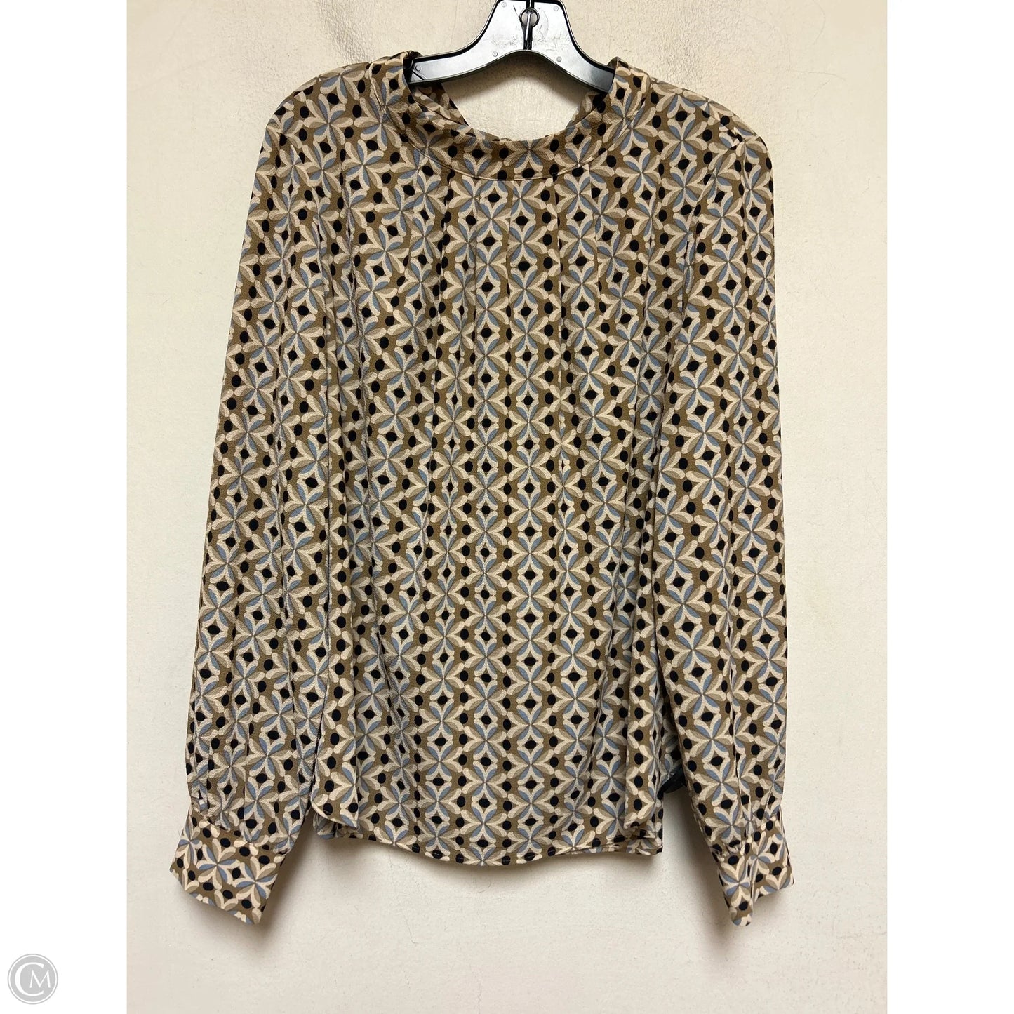 Top Long Sleeve By Tommy Hilfiger In Blue & Brown, Size: Xl