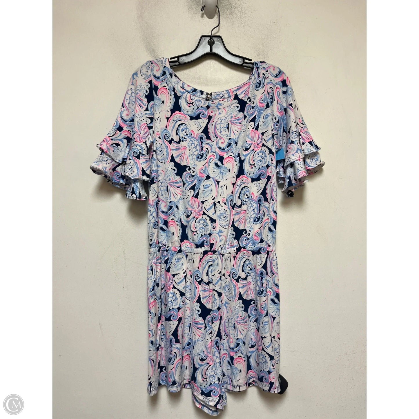 Romper Designer By Lilly Pulitzer In Blue & Pink, Size: M