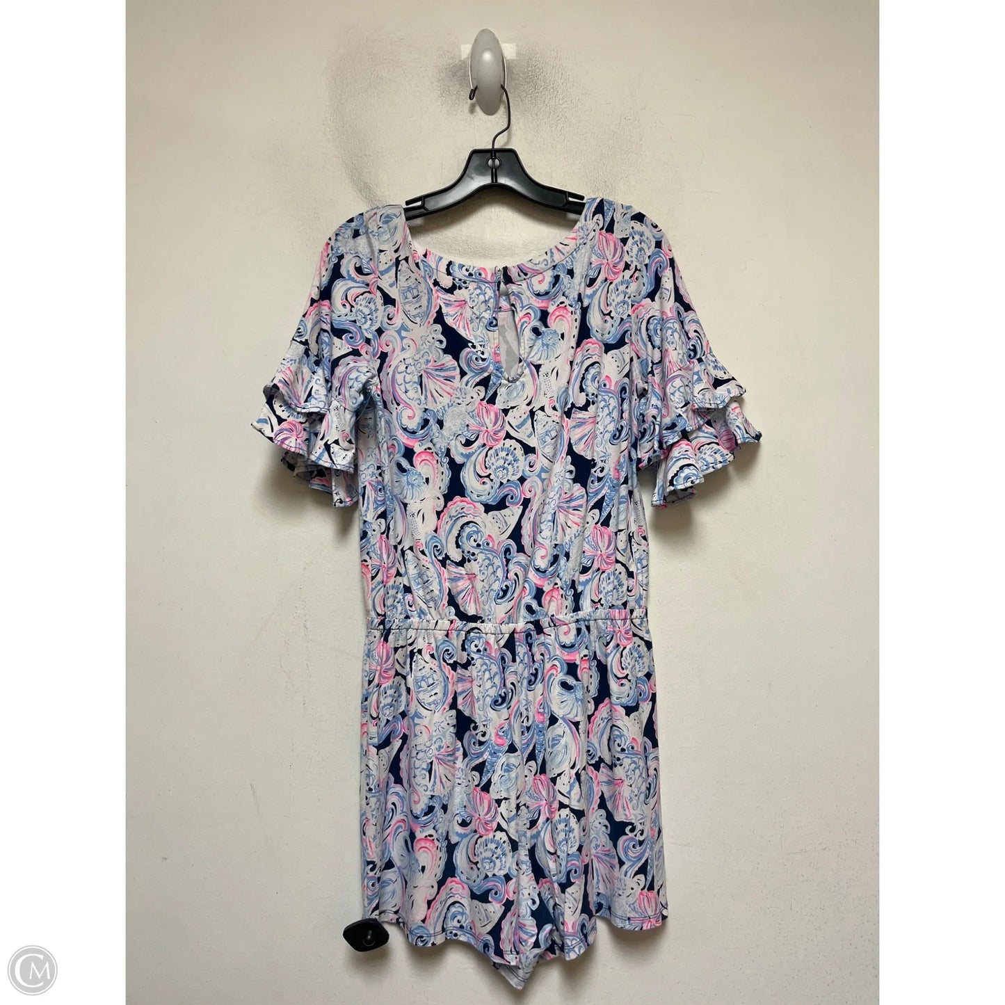 Romper Designer By Lilly Pulitzer In Blue & Pink, Size: M
