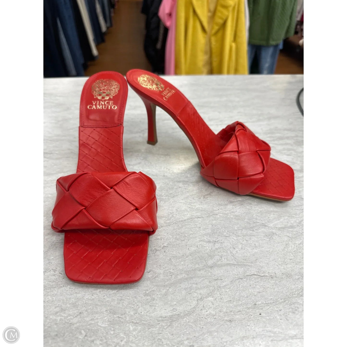 Sandals Heels Stiletto By Vince Camuto In Red, Size: 9.5