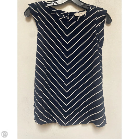 Top Sleeveless By Loft In Striped Pattern, Size: Xsp