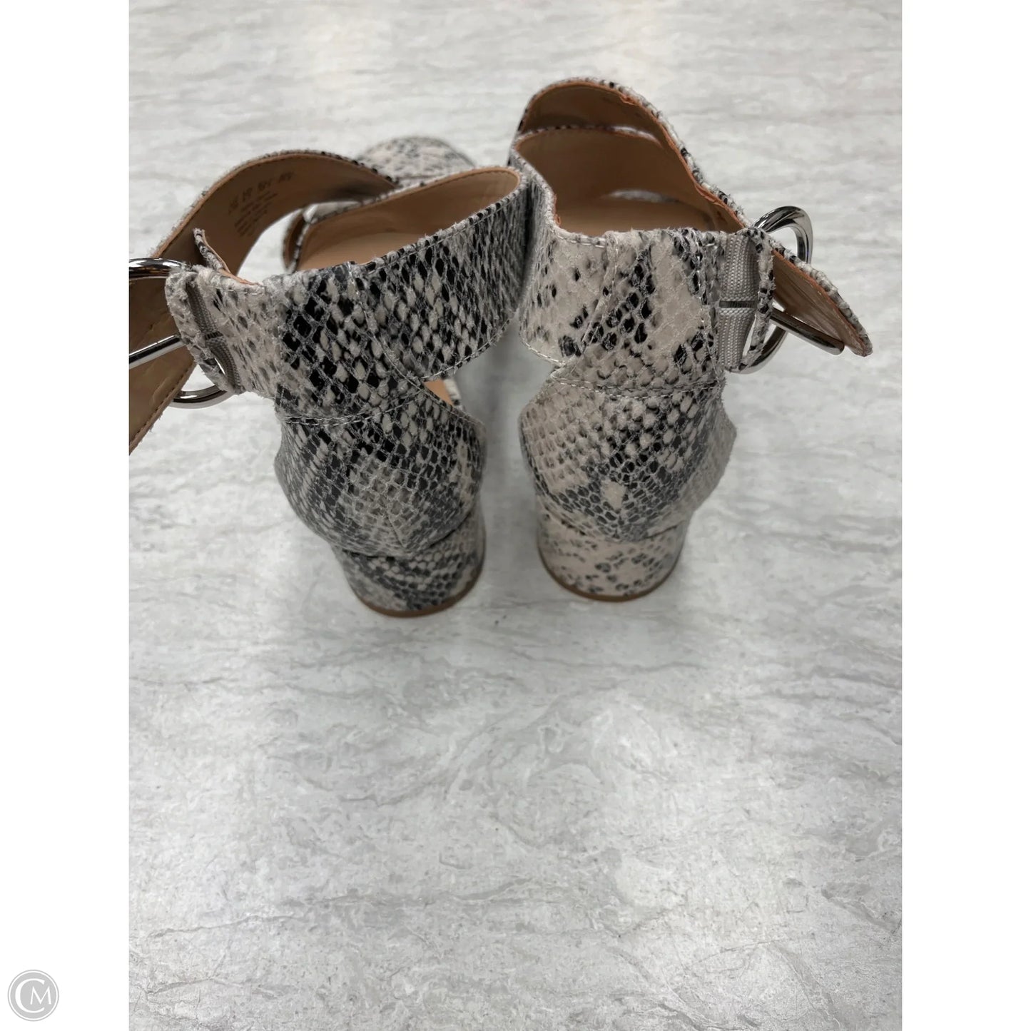 Sandals Heels Block By Naturalizer In Snakeskin Print, Size: 8.5