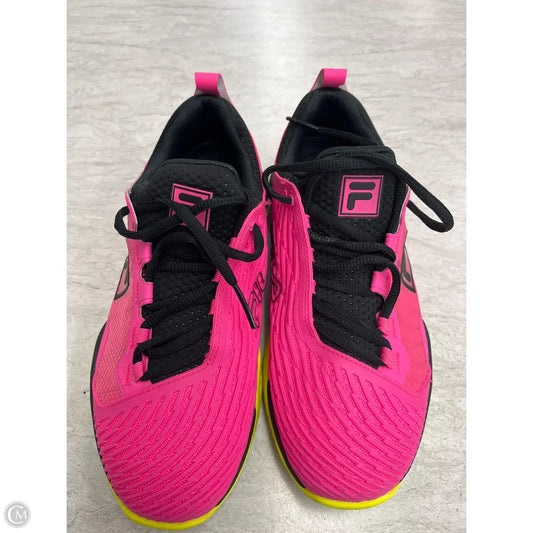 Shoes Athletic By Fila In Pink & Yellow, Size: 9