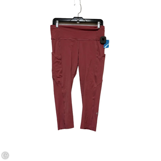 Athletic Leggings Capris By Lululemon In Pink, Size: 10