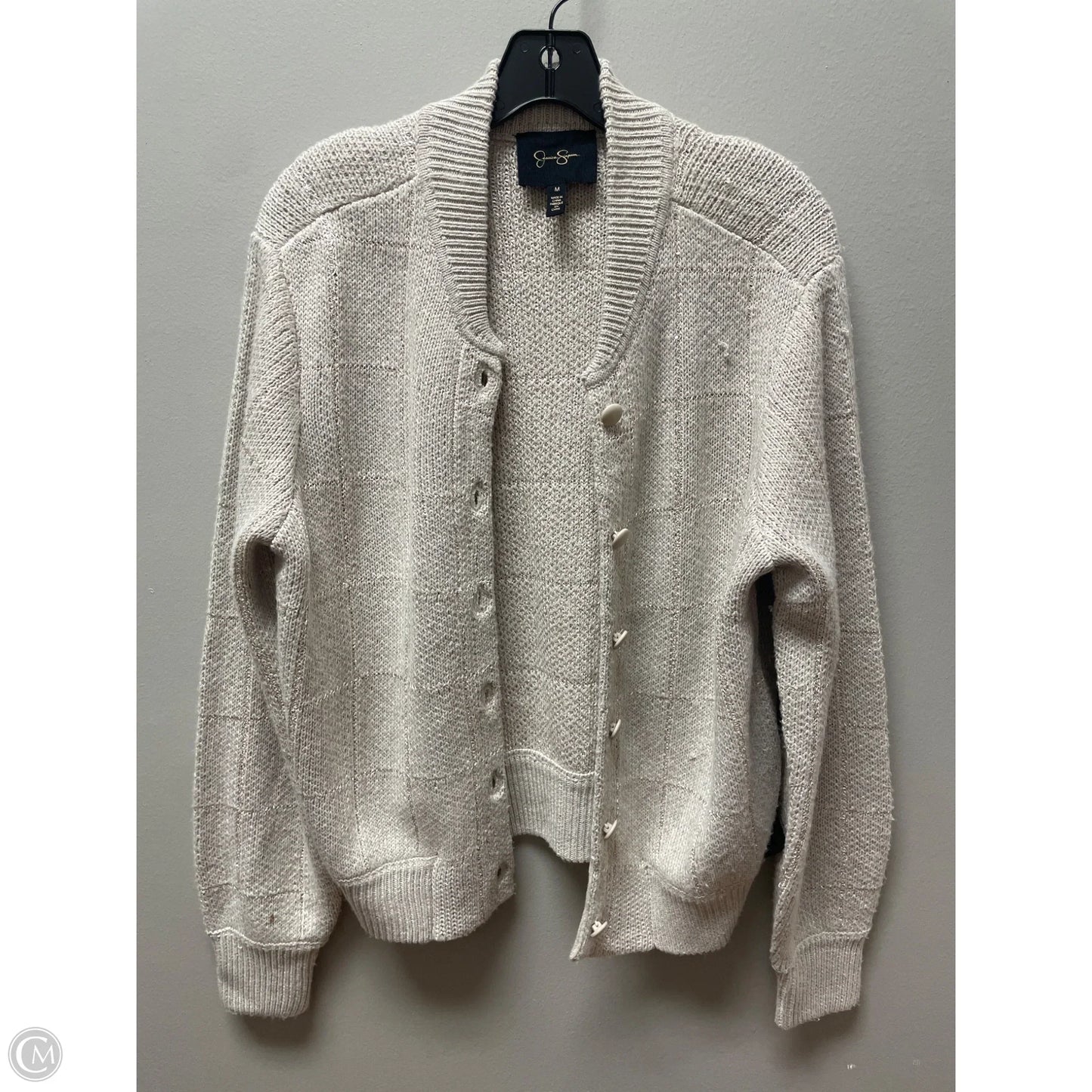 Sweater Cardigan By Jessica Simpson In Tan, Size: M