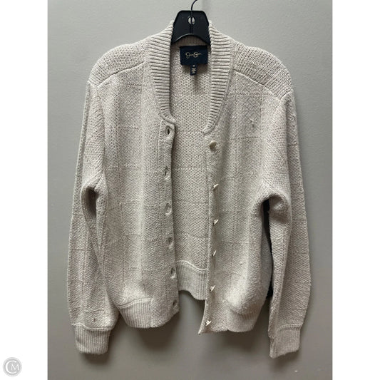 Sweater Cardigan By Jessica Simpson In Tan, Size: M