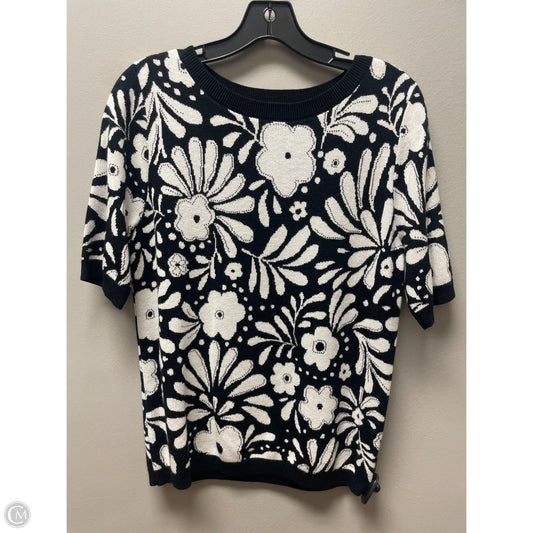 Sweater Short Sleeve By Ann Taylor In Black & White, Size: M