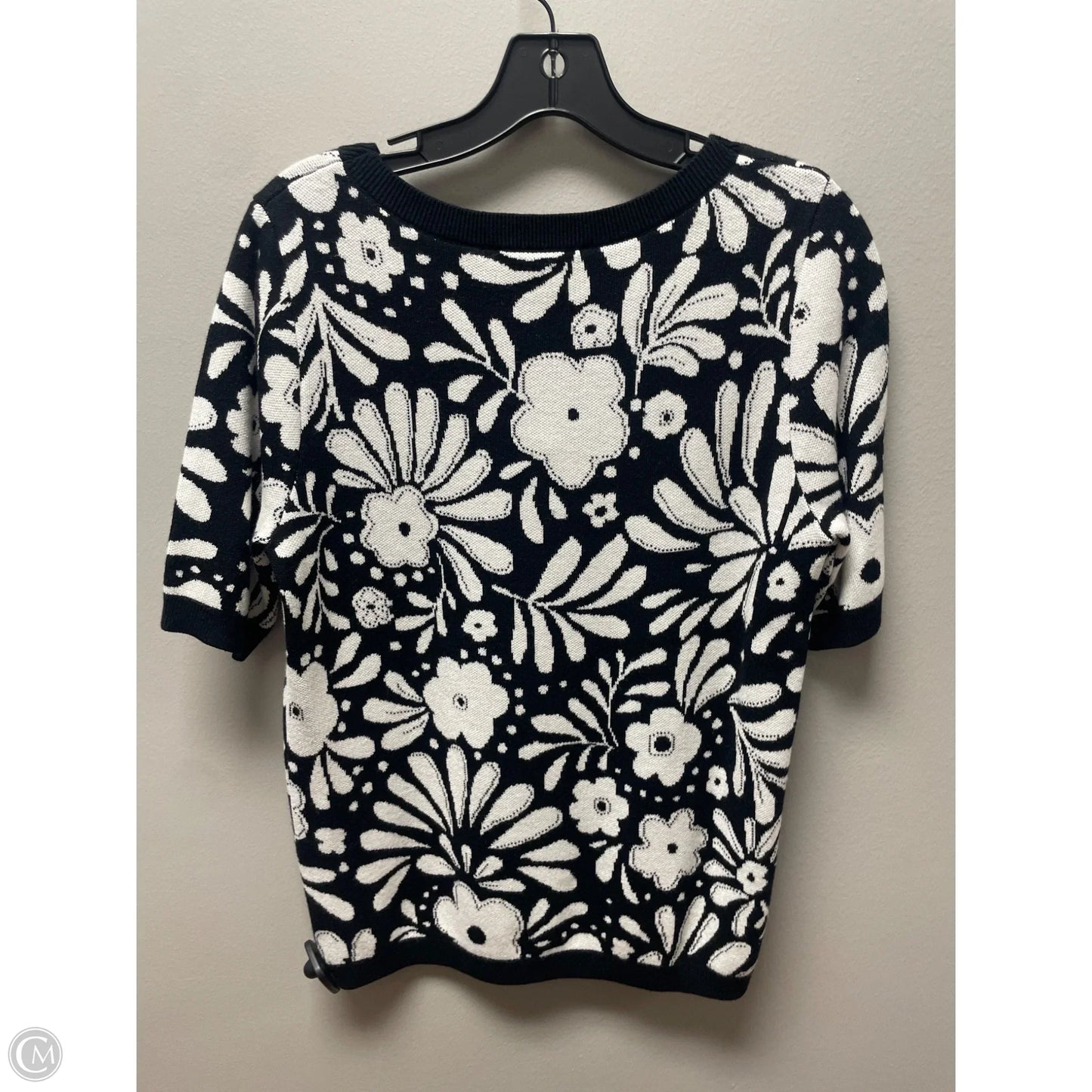 Sweater Short Sleeve By Ann Taylor In Black & White, Size: M