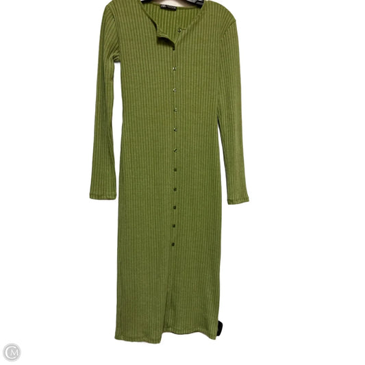Dress Casual Midi By Zara In Green, Size: M