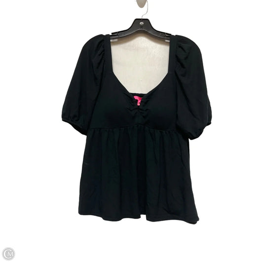 Top Short Sleeve Designer By Lilly Pulitzer In Black, Size: L