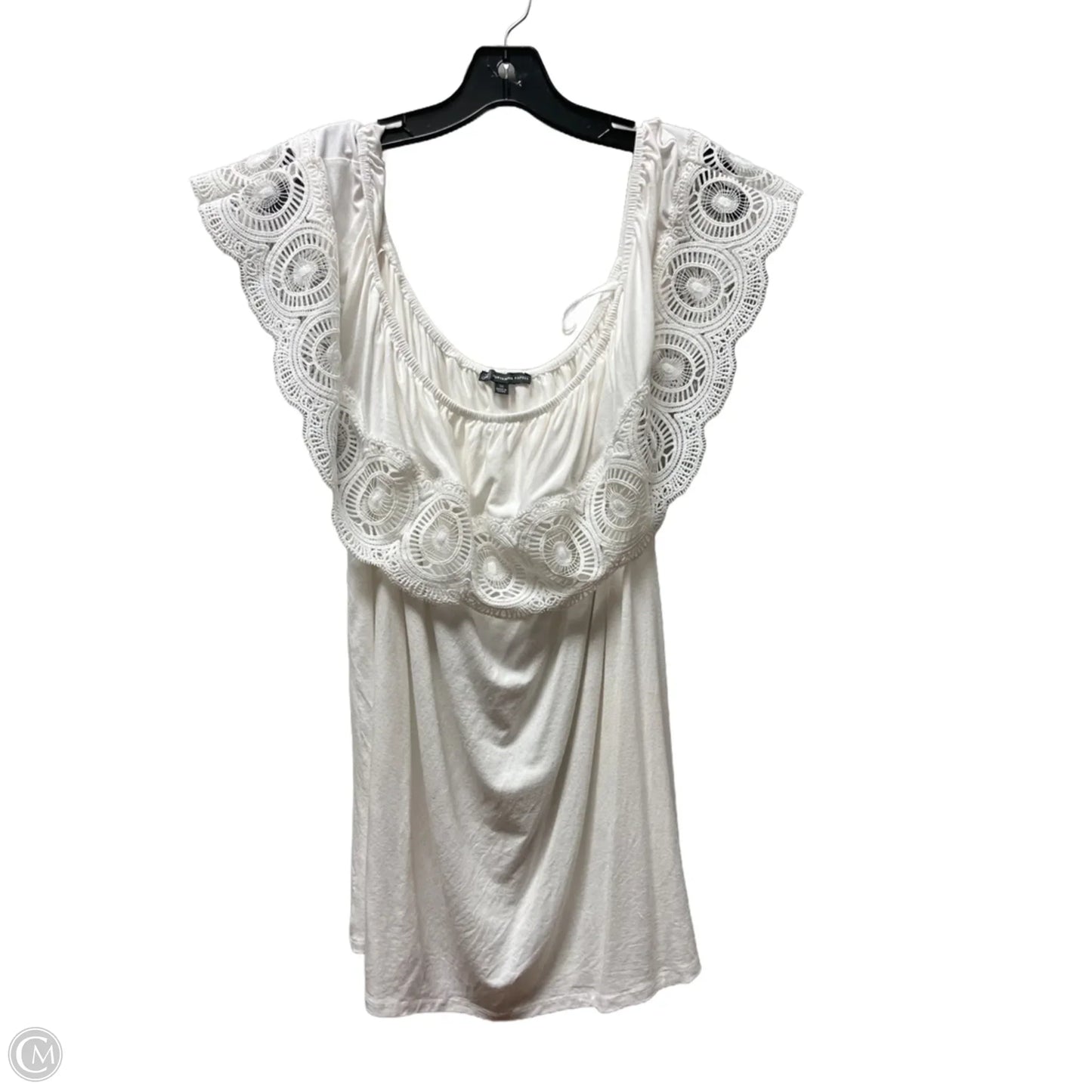 Top Short Sleeve By Adrianna Papell In White, Size: 3x