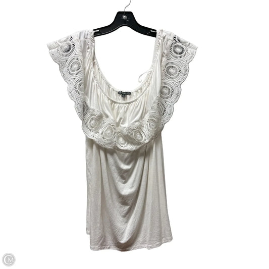 Top Short Sleeve By Adrianna Papell In White, Size: 3x