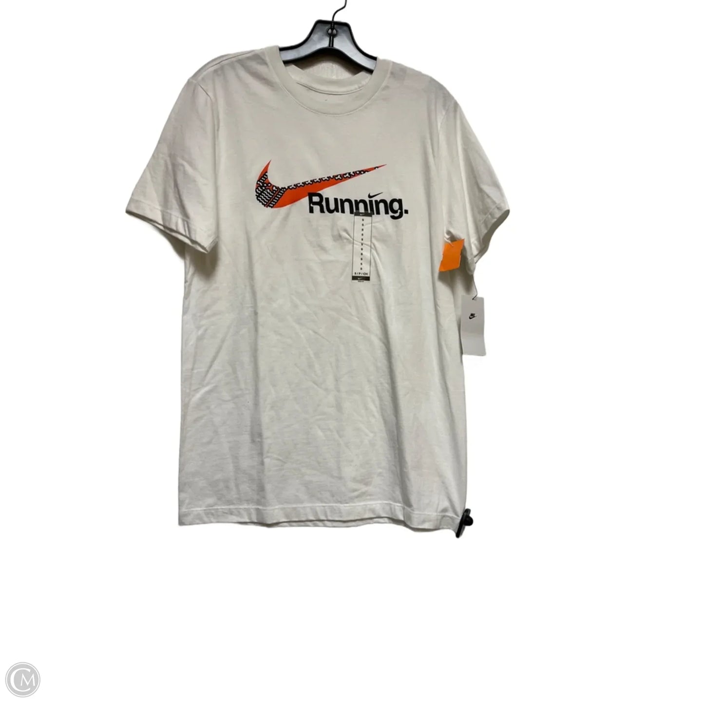 Athletic Top Short Sleeve By Nike In White, Size: S