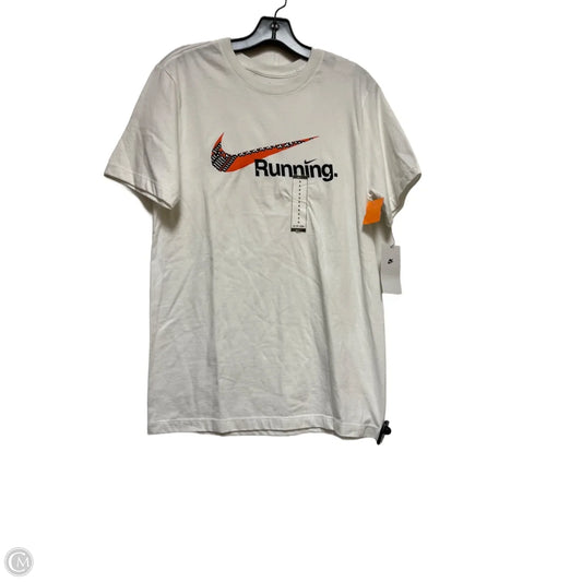 Athletic Top Short Sleeve By Nike In White, Size: S