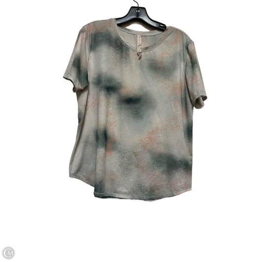 Athletic Top Short Sleeve By Lululemon In Green & Orange, Size: 12