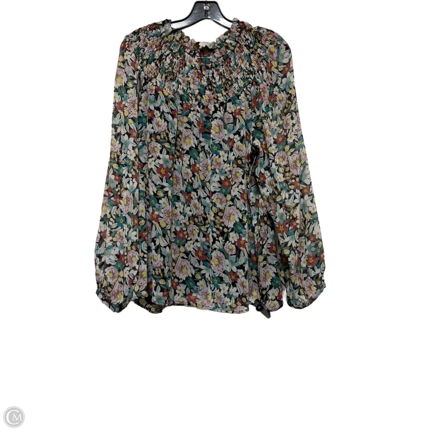 Top Long Sleeve By Loft In Floral Print, Size: L