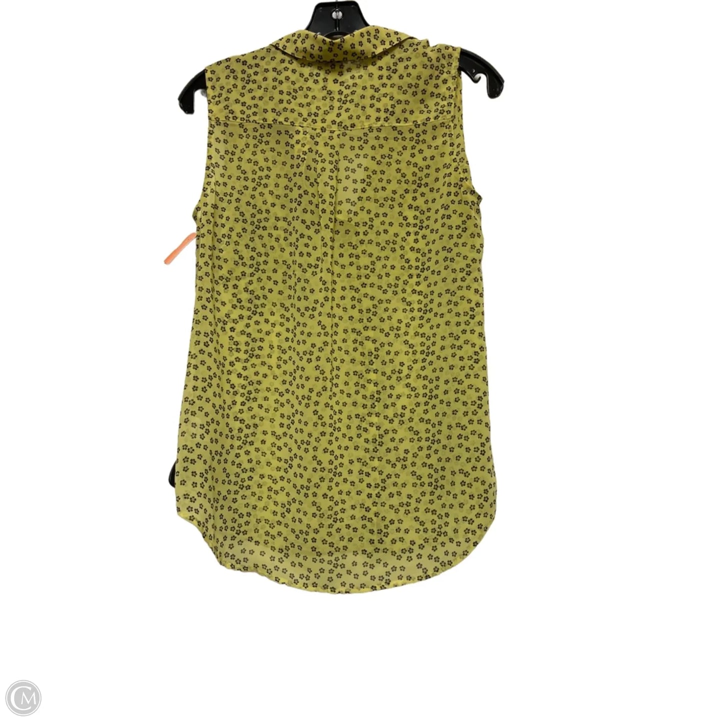 Top Sleeveless By Cabi In Black & Yellow, Size: S