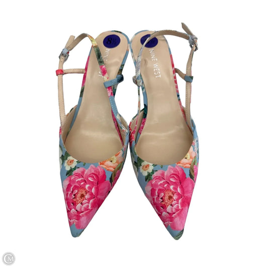 Shoes Heels Kitten By Nine West In Floral Print, Size: 8.5
