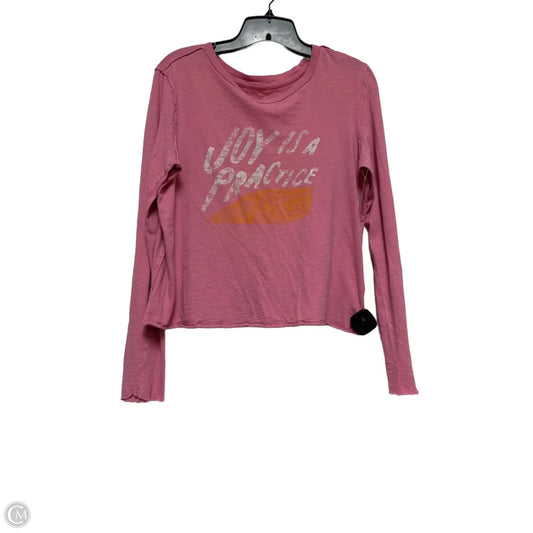 Top Long Sleeve Basic By Anthropologie In Pink, Size: S